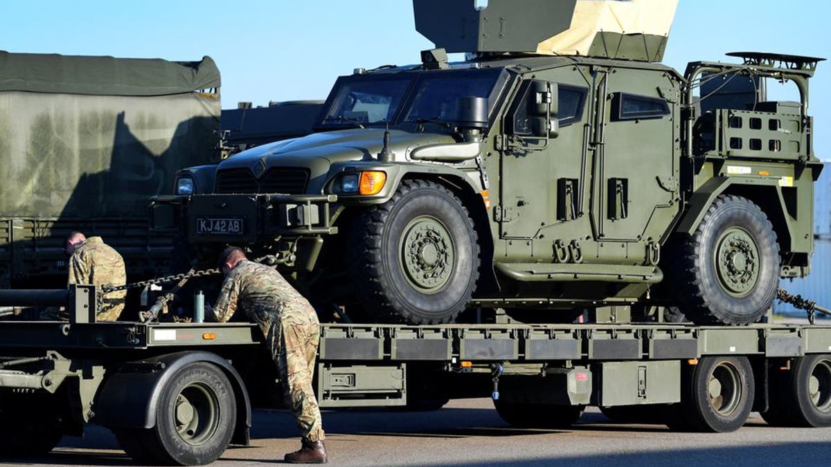 British troops arrive to Hoek van Holland to travel by land to Norway, as part of the NATO's military excercise, in Hoek van Holland, Netherlands October 10, 2018.