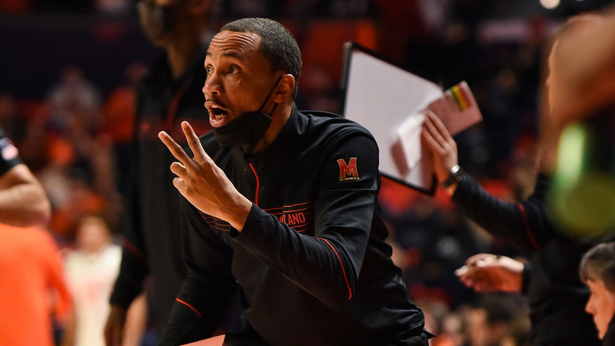 Maryland assistant coach Bruce Shingler during a college basketball game between the Maryland Terrapins and Illinois Fighting Illini on January 6, 2022 at the State Farm Center in Champaign, IL.