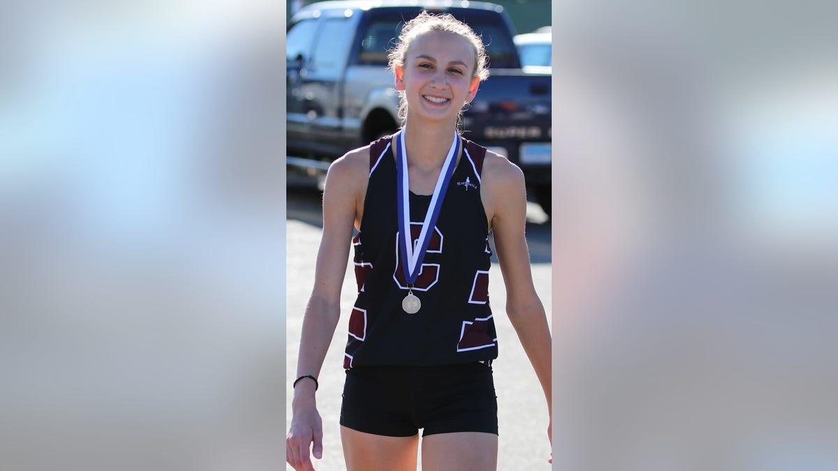 Chelsea Mitchell, age 14 (9th grade), at the Class S Connecticut State Championship on June 1, 2017.  