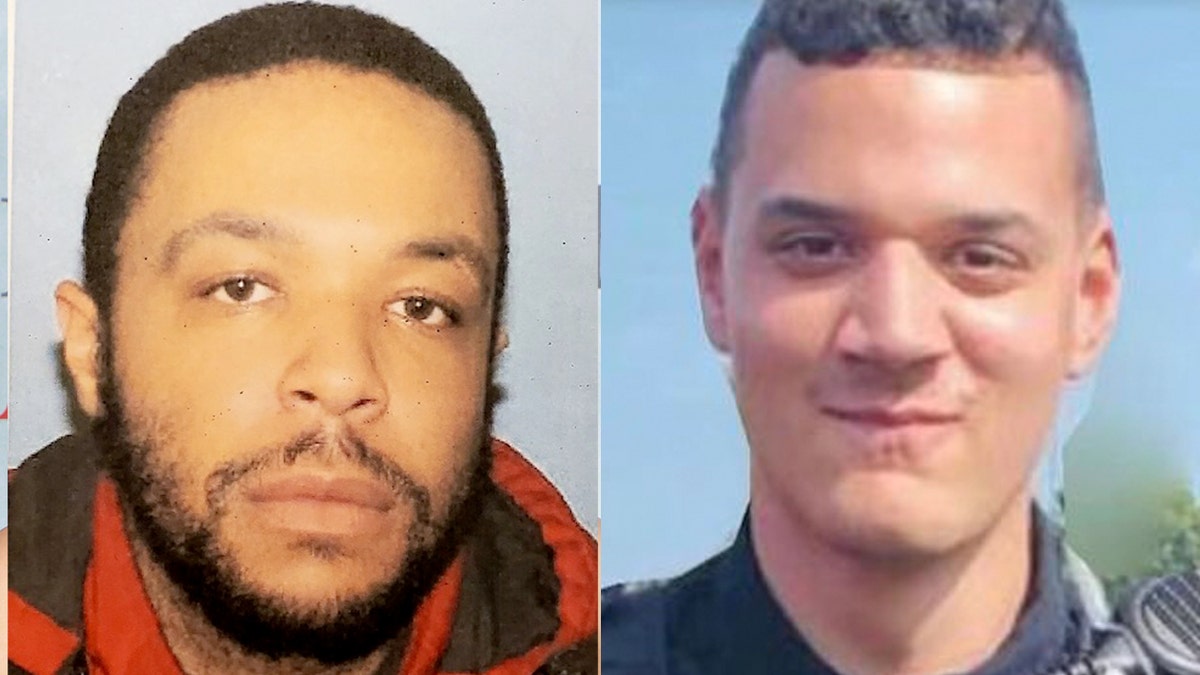 Anthony Butler Jr., 28, left, was one of two suspects being held in connection with Friday's shooting death of Cleveland police Officer Shane Bartek, authorities say.