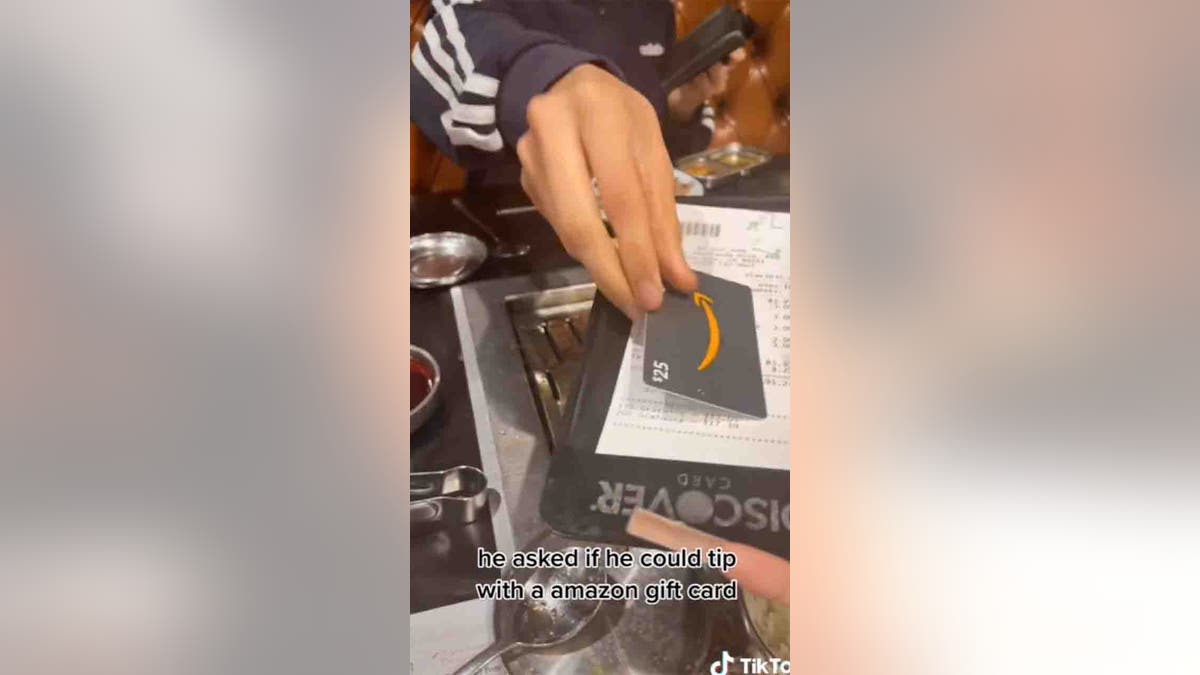 Kaitlyn Lombera posted a video on TikTok earlier this week saying that her younger brother asked their waiter if he would accept a $25 Amazon gift card as a tip.