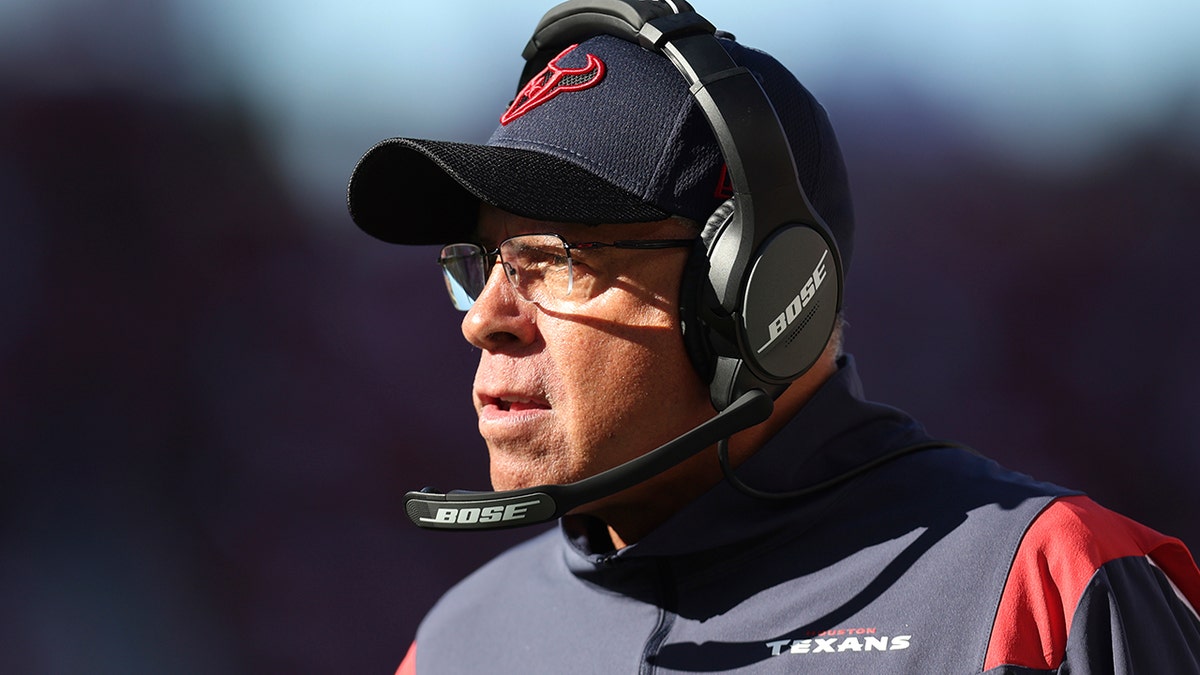 Houston Texans head coach David Culley watches from the sideline during the first half of his team's NFL football game against the San Francisco 49ers in Santa Clara, California, Sunday, Jan. 2, 2022. 