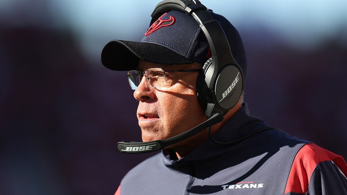 Houston Texans head coach David Culley watches from the sideline during the first half of his team's NFL football game against the San Francisco 49ers in Santa Clara, California, Sunday, Jan. 2, 2022.
