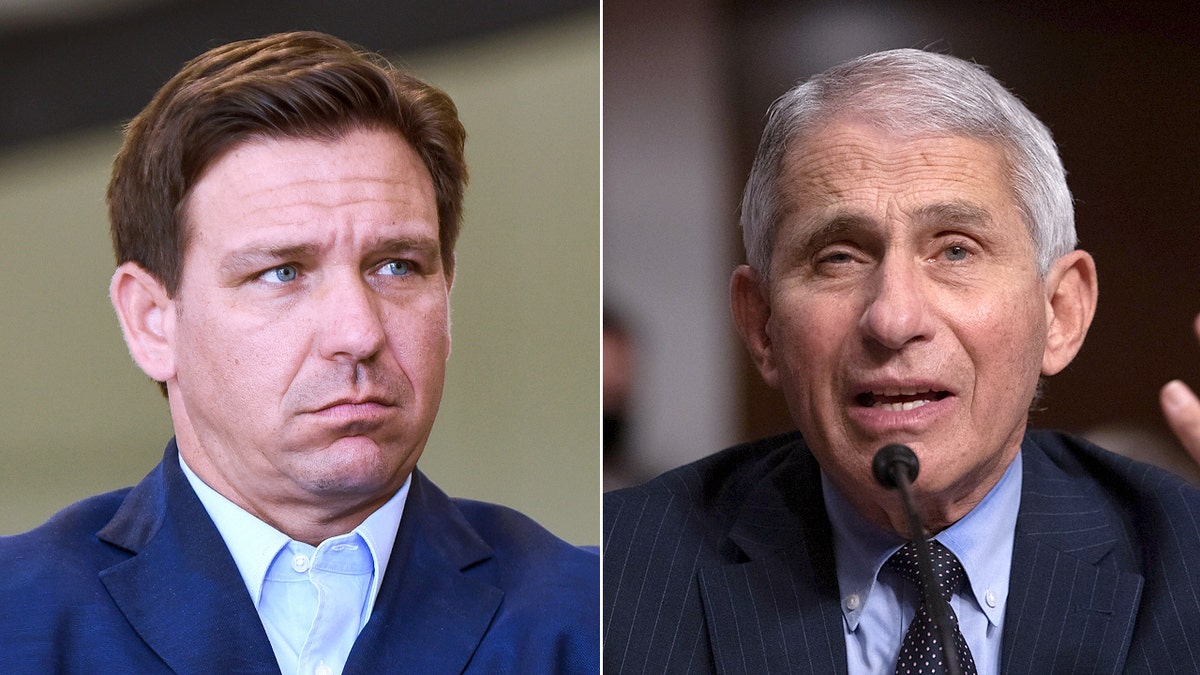 Florida Gov. Ron DeSantis and White House chief medical adviser Dr. Anthony Fauci.