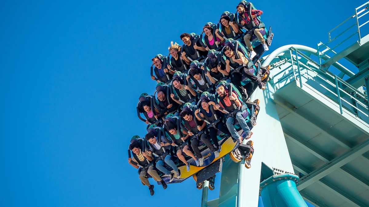 SeaWorld San Diego’s new roller coaster, the Emperor, is pictured.
