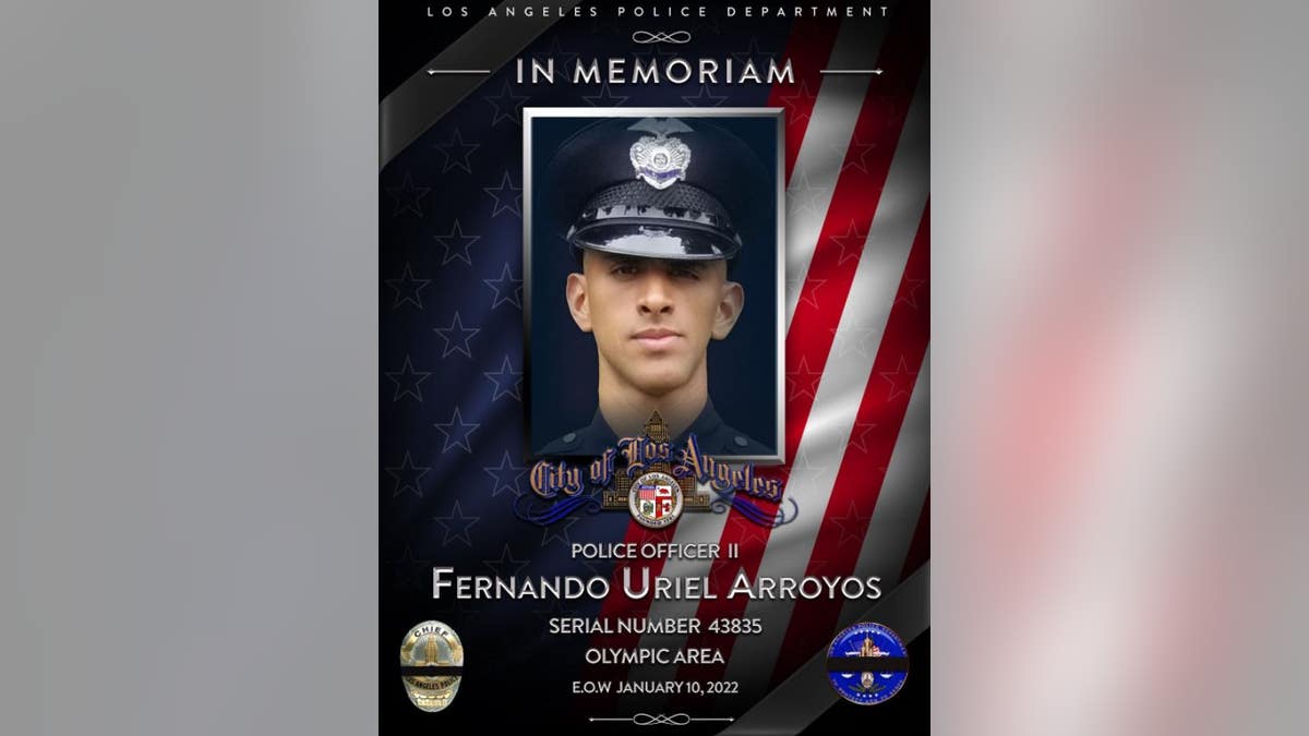 Memorial photo of LA officer Fernando Arroyos