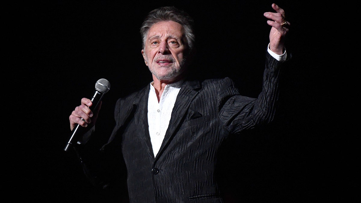 Frankie Valli singing onstage at Saban Theatre in Beverly Hills