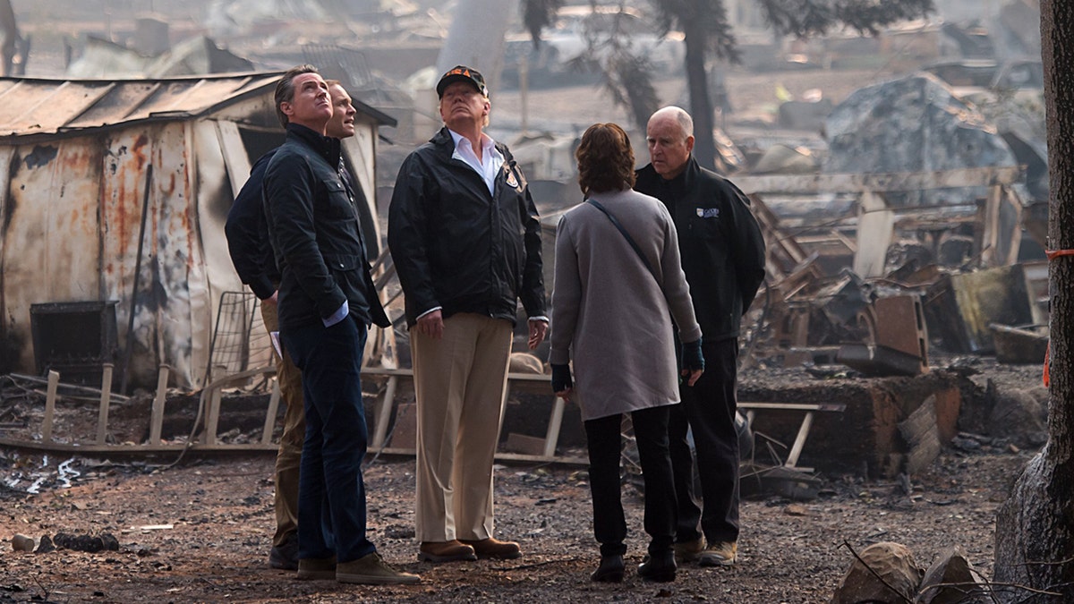 Newsom Trump inspect wildfire damage