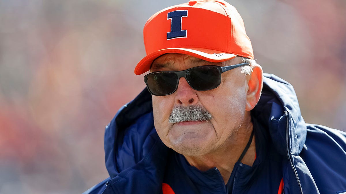 Hall of Famer Dick Butkus is seen during the Illinois Fighting Illini and Michigan Wolverines game at Memorial Stadium on October 12, 2019 in Champaign, Illinois.