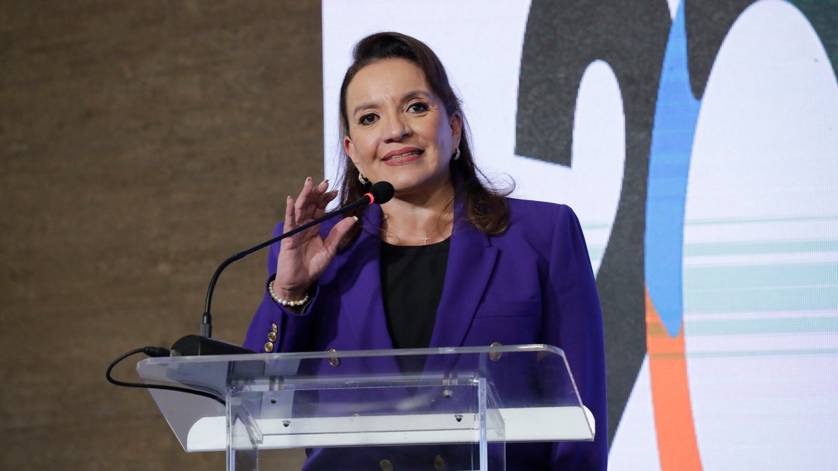 Elected President of Honduras Xiomara Castro of the Freedom and Refoundation Party (Libre) speaks during a ceremony to present credentials from the National Electoral Council certifying her victory in the Presidential Elections on Dec. 30, 2021, in Tegucigalpa, Honduras.