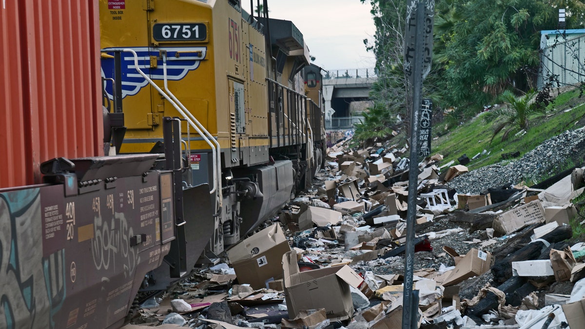 Thieves stole from Los Angeles train packages leaving trail of debris