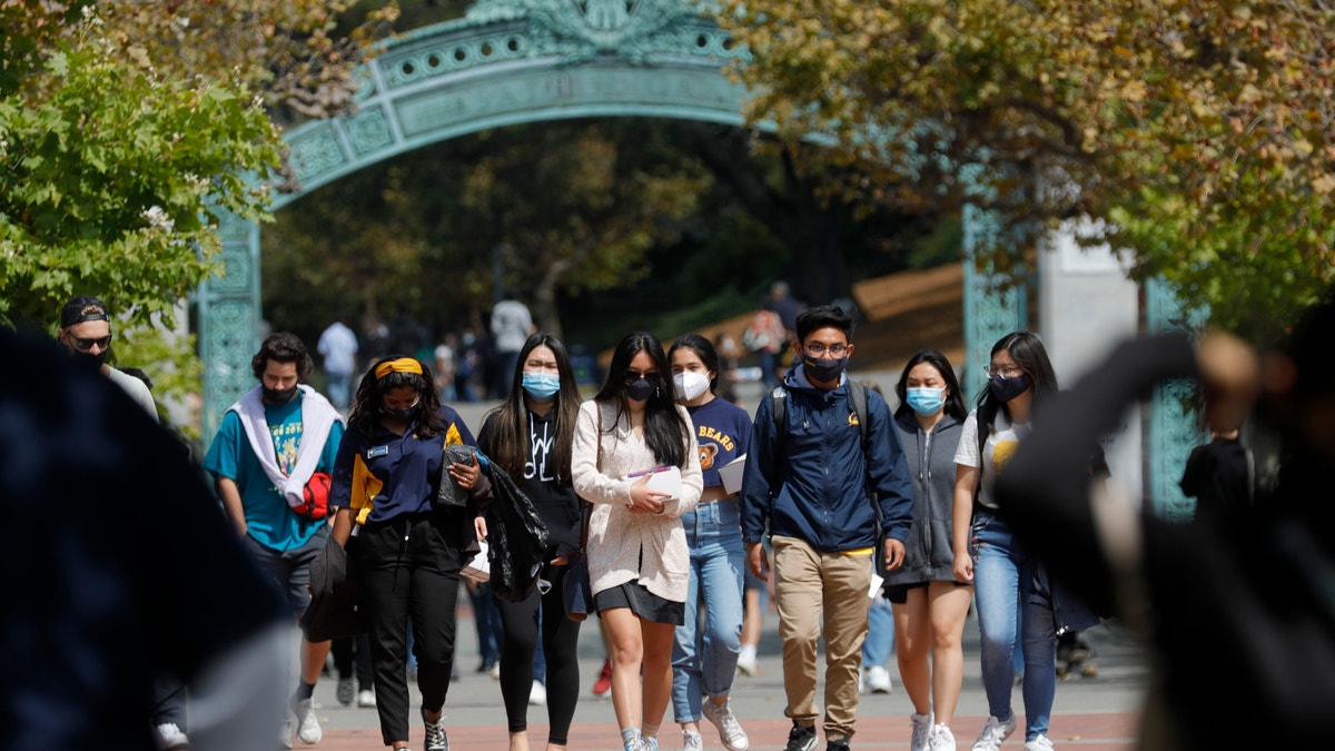 Students on college campus