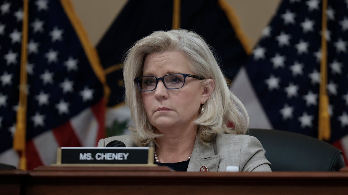 WASHINGTON, DC - DECEMBER 13: Rep. Liz Cheney, R-Wyo., vice-chair of the select committee investigating the January 6 attack on the Capitol, speaks during a business meeting on Capitol Hill on Capitol Hill on December 13, 2021, in Washington, DC. (Photo by Anna Moneymaker/Getty Images)