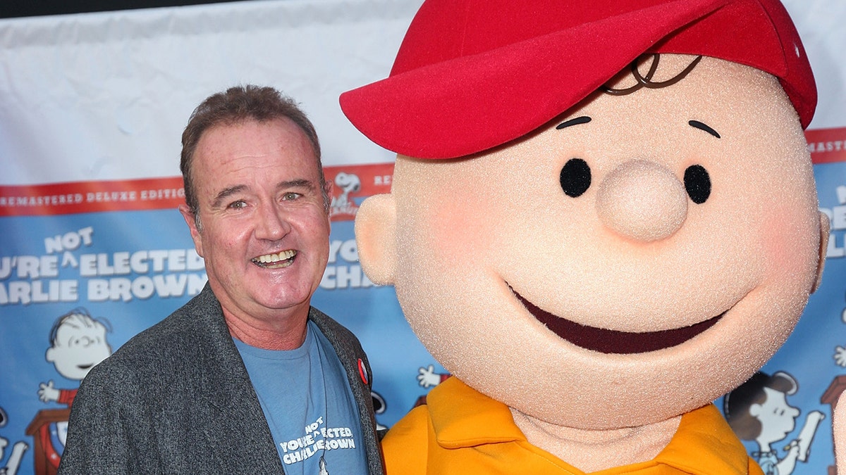 Voice actor Peter Robbins and Charlie Brown attend Warner Home Video's DVD Release of "You're Not Elected, Charlie Brown" Oct. 7, 2008, in Hollywood.