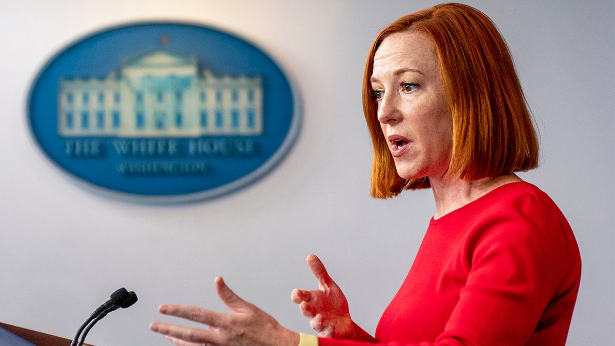 Press secretary Jen Psaki speaks at a press briefing at the White House in Washington, Wednesday, Jan. 5, 2022.
