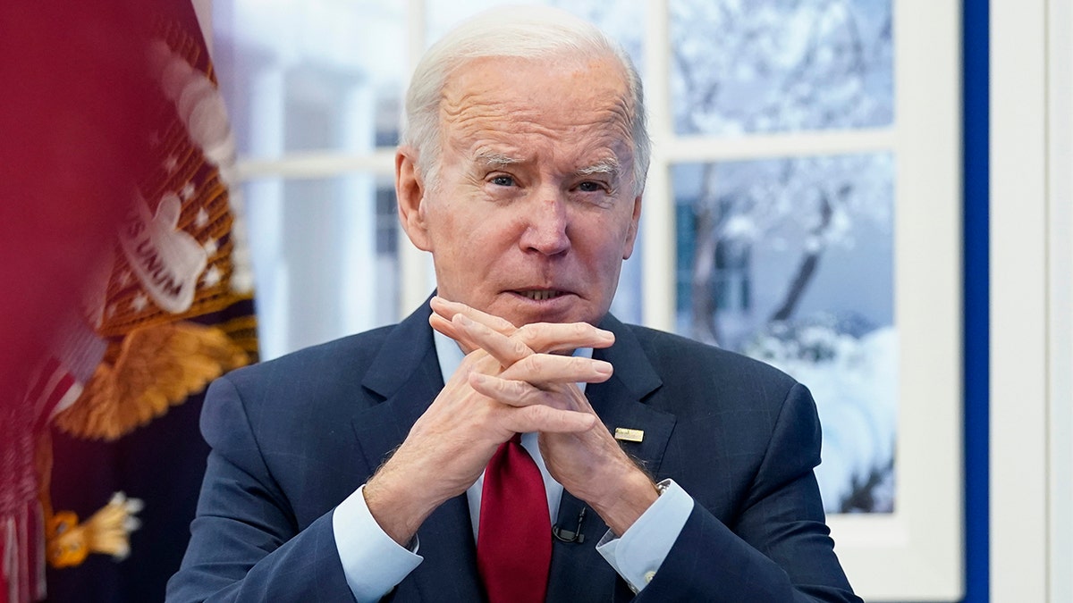 President Joe Biden speaks as he meets with the White House COVID-19 Response Team on the latest developments related to the Omicron variant in the South Court Auditorium in the Eisenhower Executive Office Building on the White House Campus in Washington, Tuesday, Jan. 4, 2022. (AP Photo/Andrew Harnik)