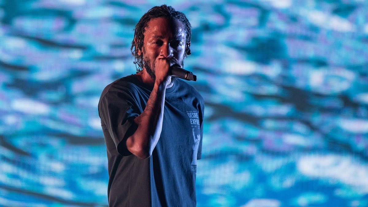 Kendrick Lamar performs on stage on day 1 of Sziget Festival 2018 on August 8, 2018 in Budapest, Hungary.
