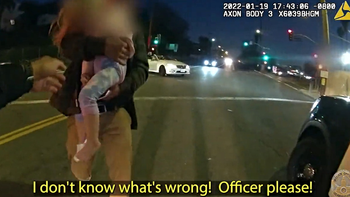 The Los Angeles Police Department on Monday released body camera footage showing an officer performing life-saving measures on a "lifeless toddler." (LAPD/ Twitter)