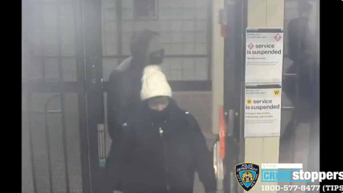Police are searching for the female panhandler and the male suspect following the attack. (NYPD)