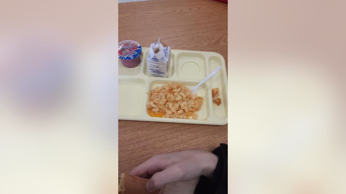 Chris Vangellow of Hopkinton, New York, shares an image of a school lunch served to one of his four children. According to Parishville-Hopkinton Central School District