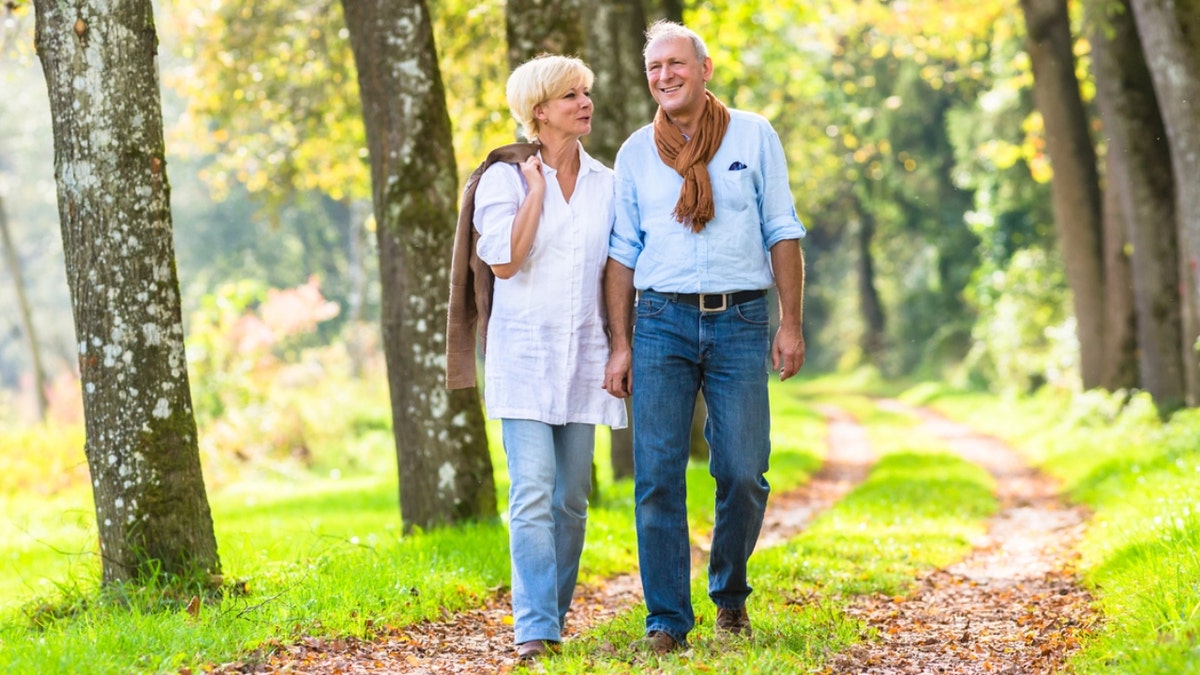 Senior citizens walking