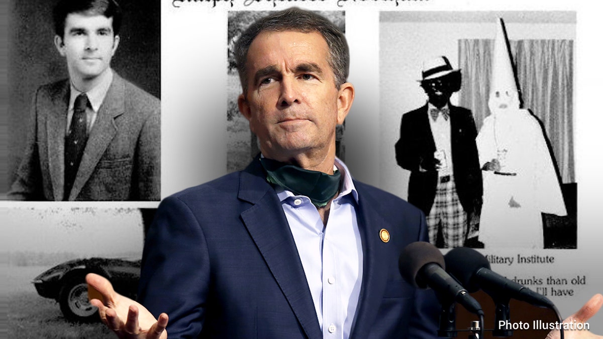 El ex gobernador de Virginia Ralph Northam gesticula mientras responde a una pregunta durante su rueda de prensa en el interior del edificio Patrick Henry en Richmond, Virginia, mientras se arremolina el escándalo de su foto con la cara pintada de negro el 20 de abril de 2020. 