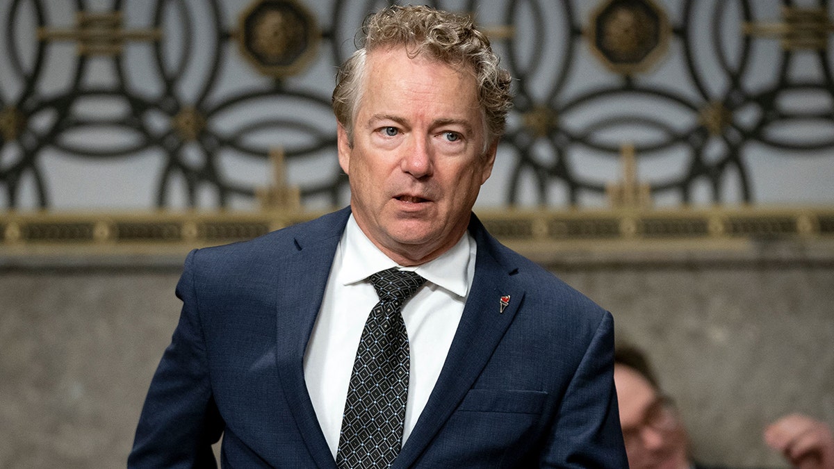 Sen. Rand Paul, R-Ky., arrives for a Senate Health, Education, Labor, and Pensions Committee hearing to examine the federal response to  examine the federal response to COVID-19 and new emerging variants on Jan. 11, 2022, at Capitol Hill in Washington, D.C.