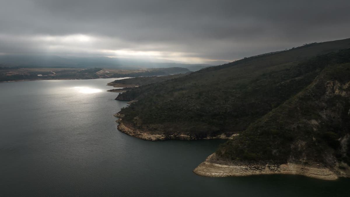 Low water levels in the Rio Grande River during a drought at the Furnas Reservoir in Furnas, Minas Gerais state, Brazil, on Tuesday, June 29, 2021. (Getty Images)