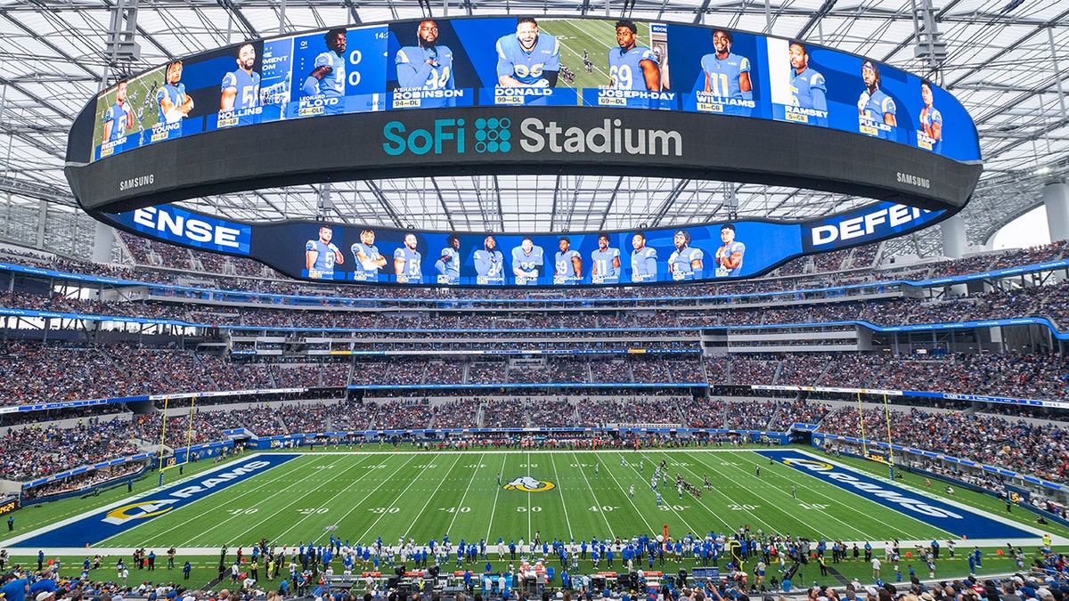 FILE - This is a general overall interior view of SoFi Stadium as the Los Angeles Rams takes on the Tampa Bay Buccaneers in an NFL football game Sunday, Sept. 26, 2021, in Inglewood, Calif.