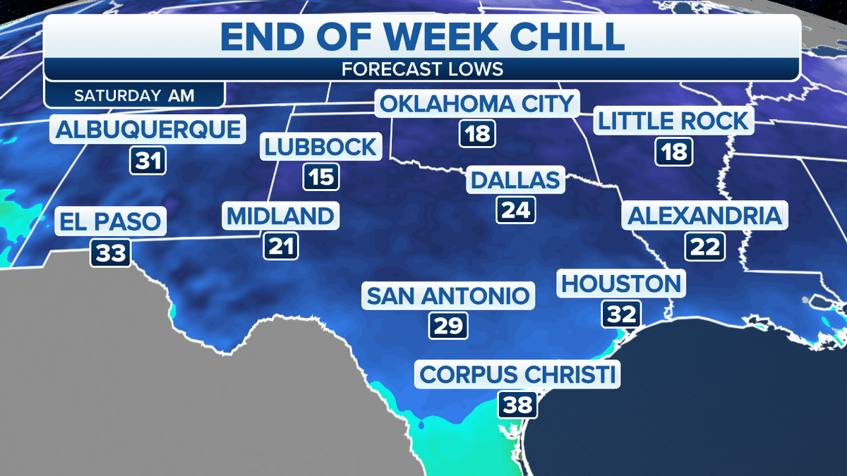 Gulf Coast forecast lows