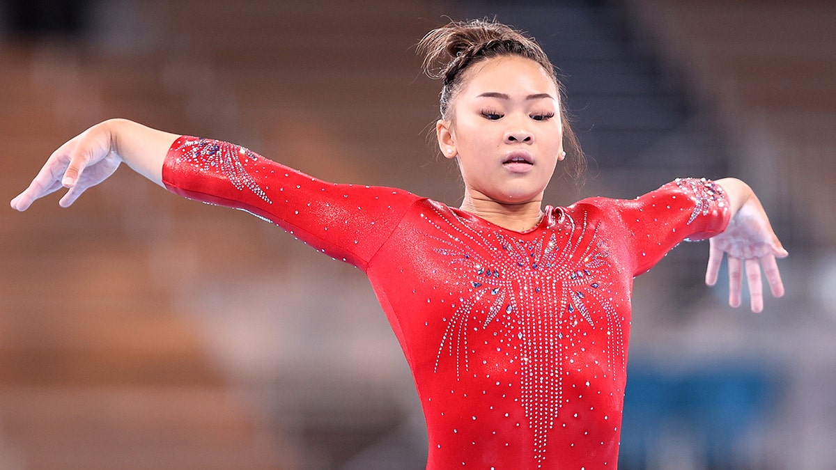 Sunisa Lee of Team United States competes during the Women's Balance Beam Final on day eleven of the Tokyo 2020 Olympic Games at Ariake Gymnastics Centre on Aug. 3, 2021, in Tokyo, Japan.