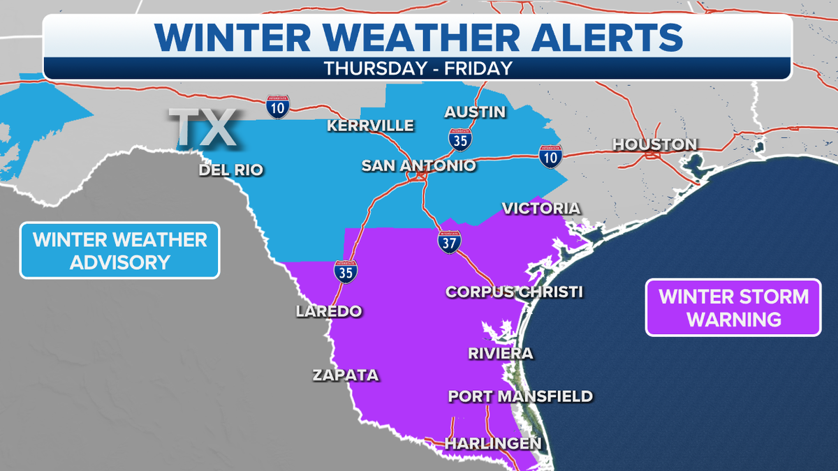 Texas winter weather alerts