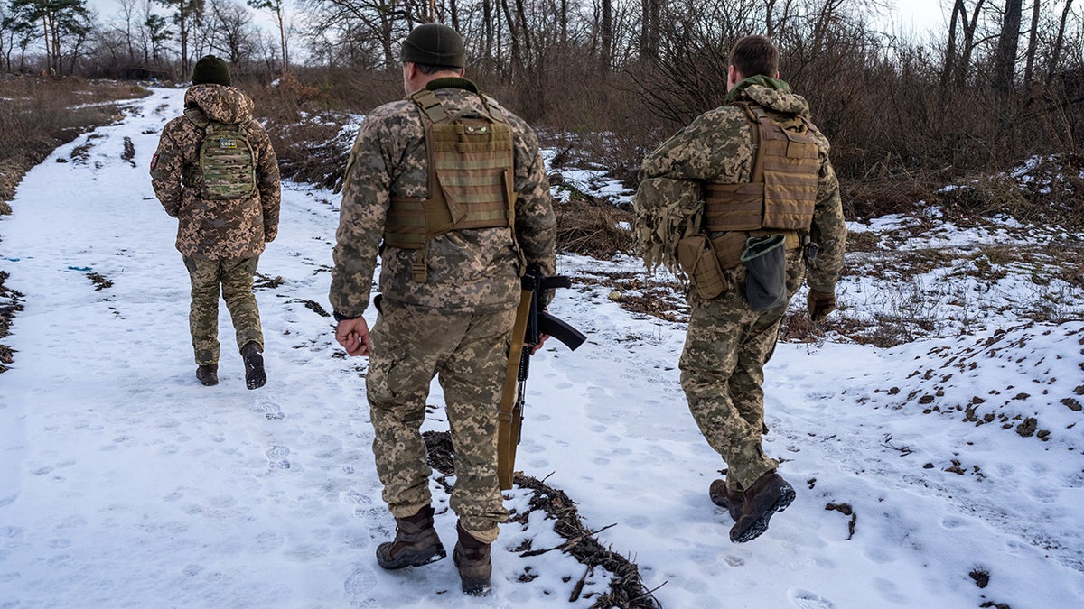 Ukrainian paratroopers near Stanytsia Luhanska, Luhansk Region, Ukraine 