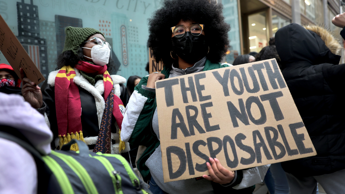 Protesting youths