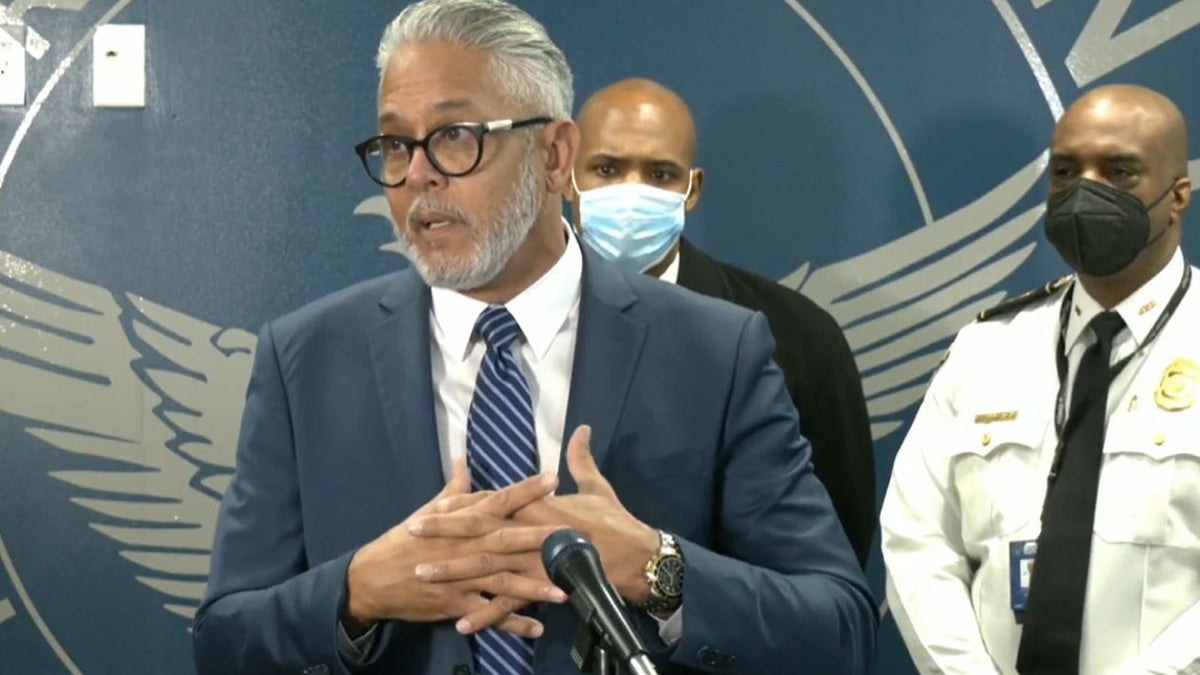 Retried Atlanta Detective Vince Velasquez speaks during a news conference to announce the solving of 1995 killing of Nacole Smith.