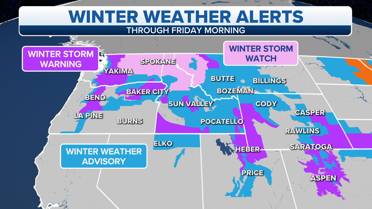 Winter weather alerts for Northwest