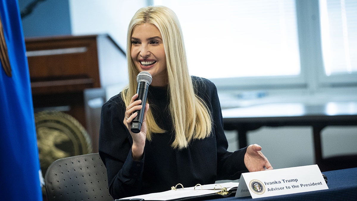 Ivanka Trump, assistant to President Trump, speaks during a roundtable discussion with William Barr, U.S. attorney general, federal, state and local officials, not pictured, at the U.S. attorney's office in Atlanta, Georgia, on Monday, Sept. 21, 2020. 