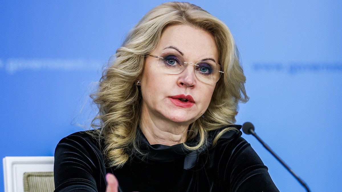 Russia's Deputy Prime Minister Tatyana Golikova during a briefing on amendments to a QR-code draft law at the Russian Government House.