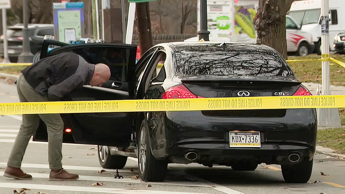 Photo of scene where Philadelphia Lyft driver shot two suspects who carjacked him