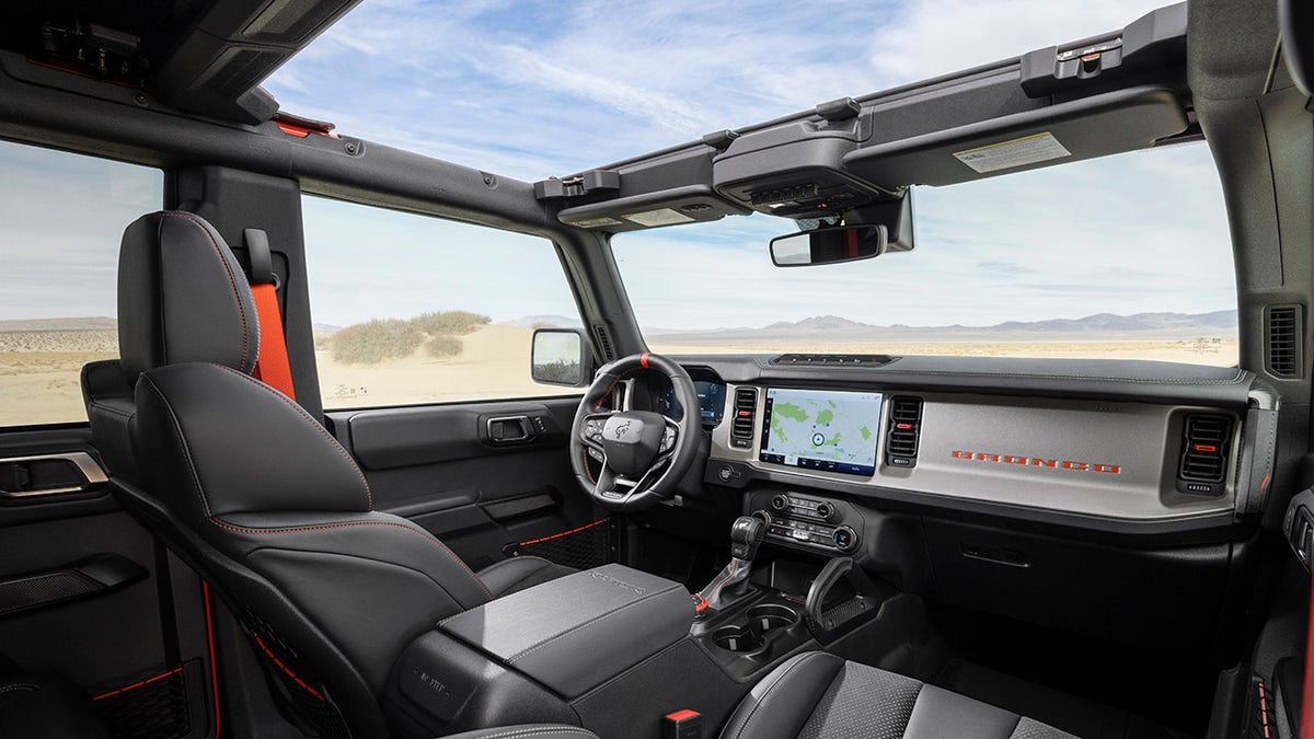 The Bronco Raptor is equipped with heavily-bolstered sport seats.