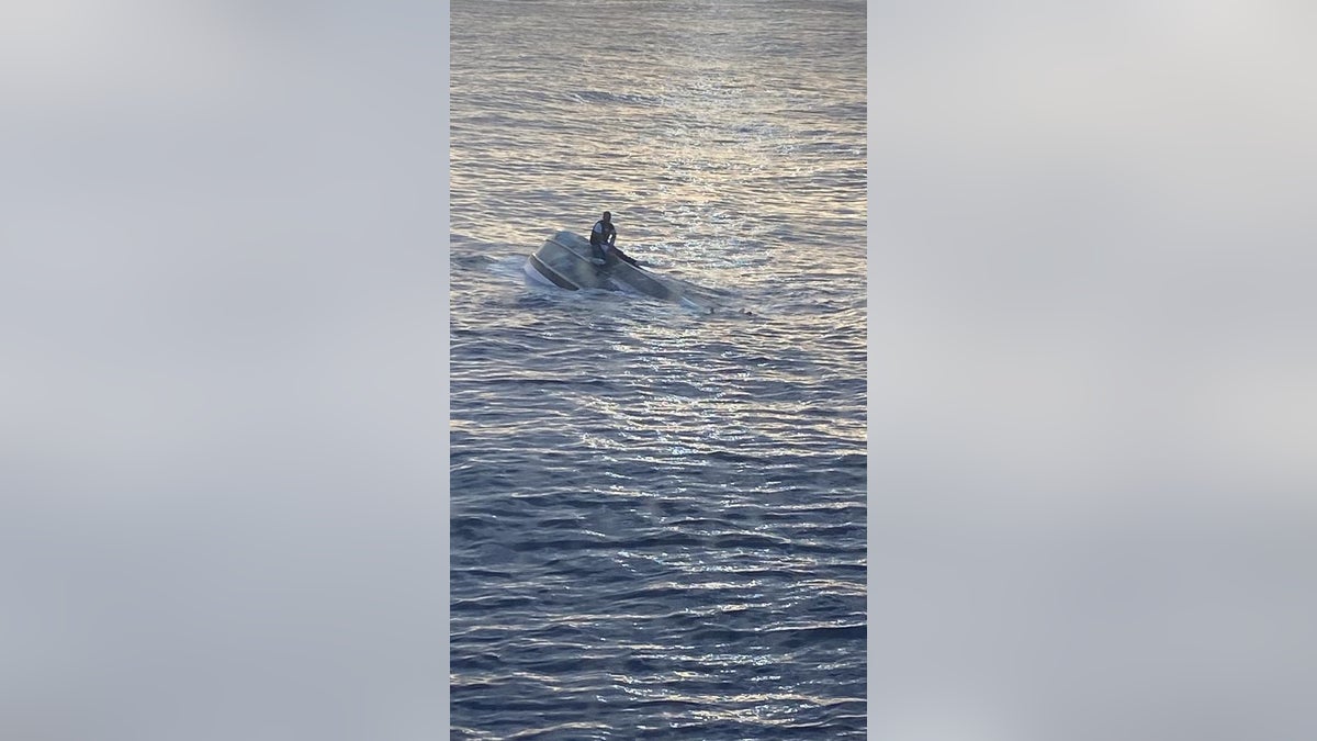 The lone survivor of the capsized boat that set out from the Bahamas on Saturday was found hanging on to the vessel on Tuesday morning. ?