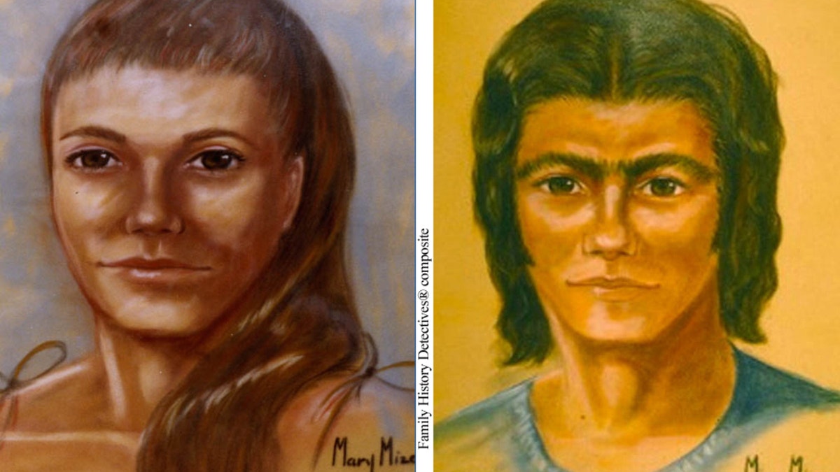 Composite drawings of then-21-year-old Harold Dean Clouse and his wife, then-17-year-old Tina Gail Linn Clouse (Credit: Family History Detectives)