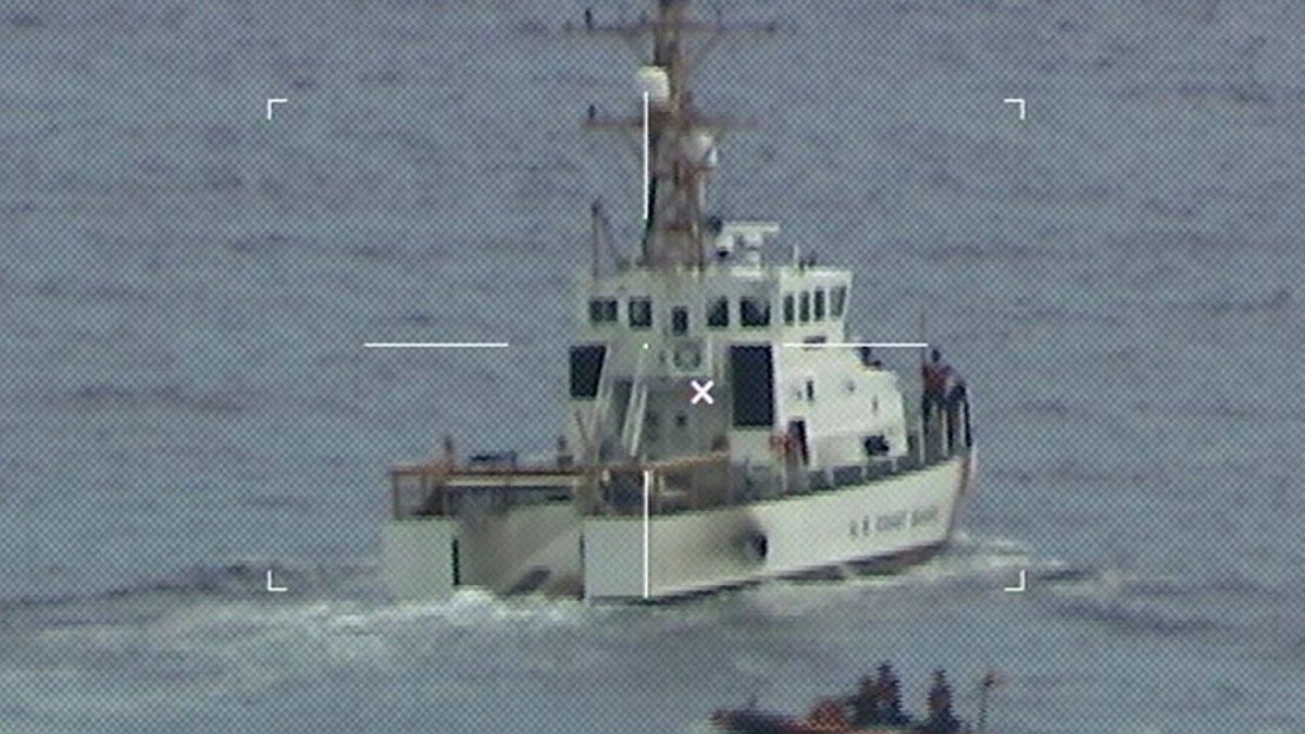 Coast Guard Cutter Ibis' crew searching for people missing from a capsized boat off the coast of Florida, Tuesday, Jan. 25, 2022.