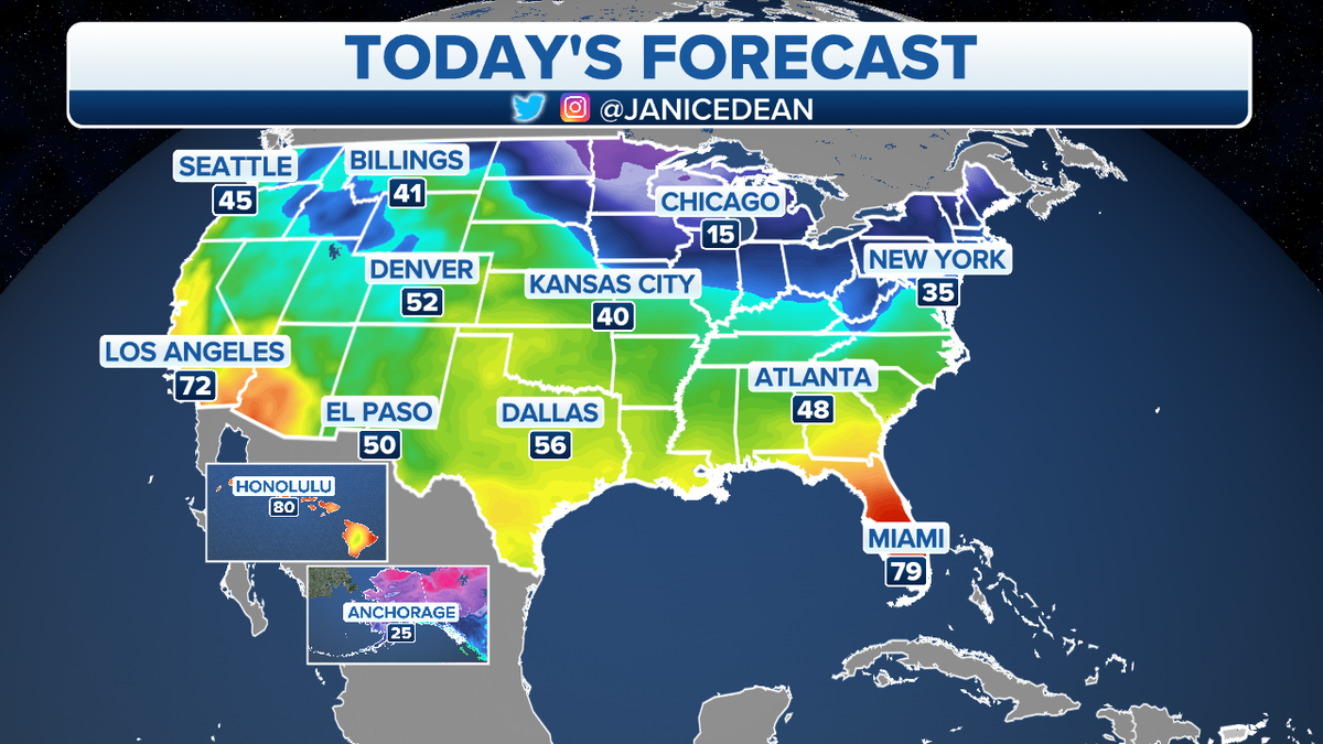 The national forecast for Monday, Jan. 10.