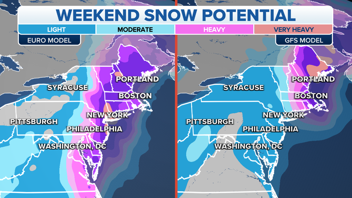 Northeast weekend snow potential