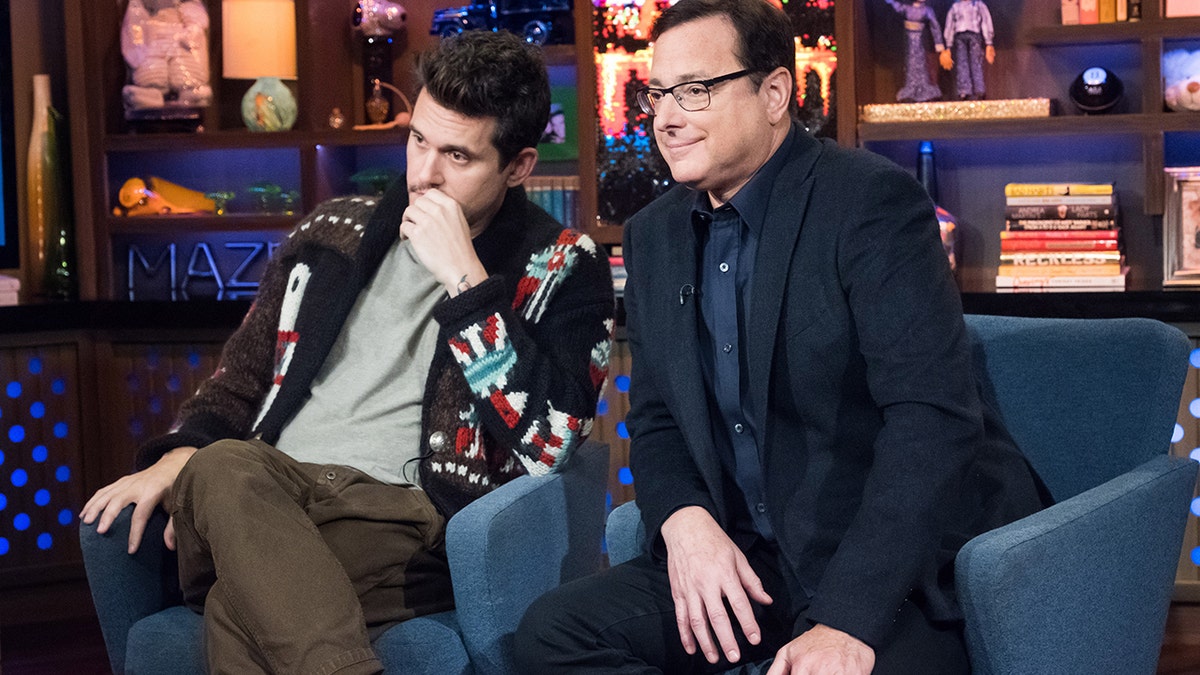 John Mayer and Bob Saget appear on "Watch What Happens Live."