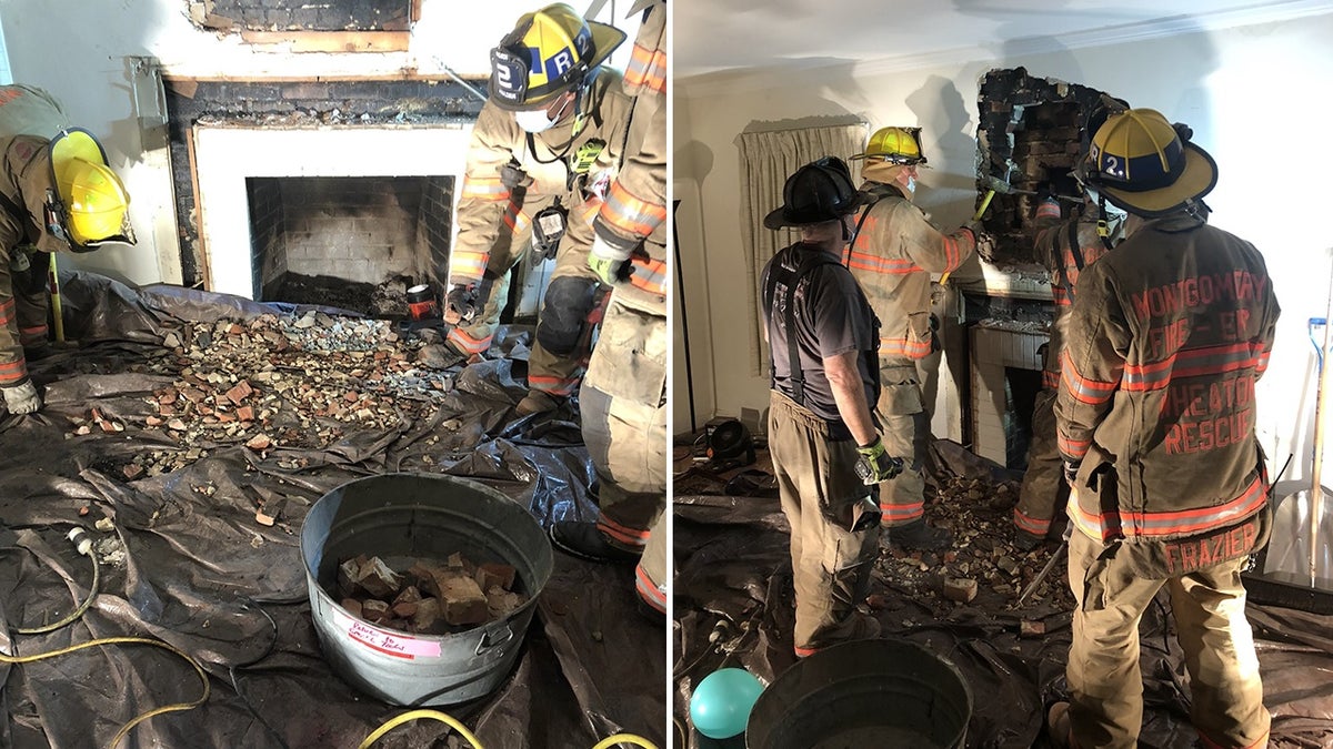 Maryland firefighters rescued a suspected home intruder over the weekend after the man got stuck inside a chimney, officials said.