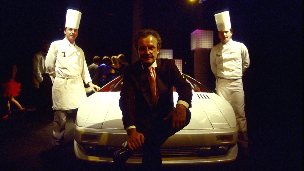 Giorgio Moroder financially backed the car and accompanied it on the auto show circuit.