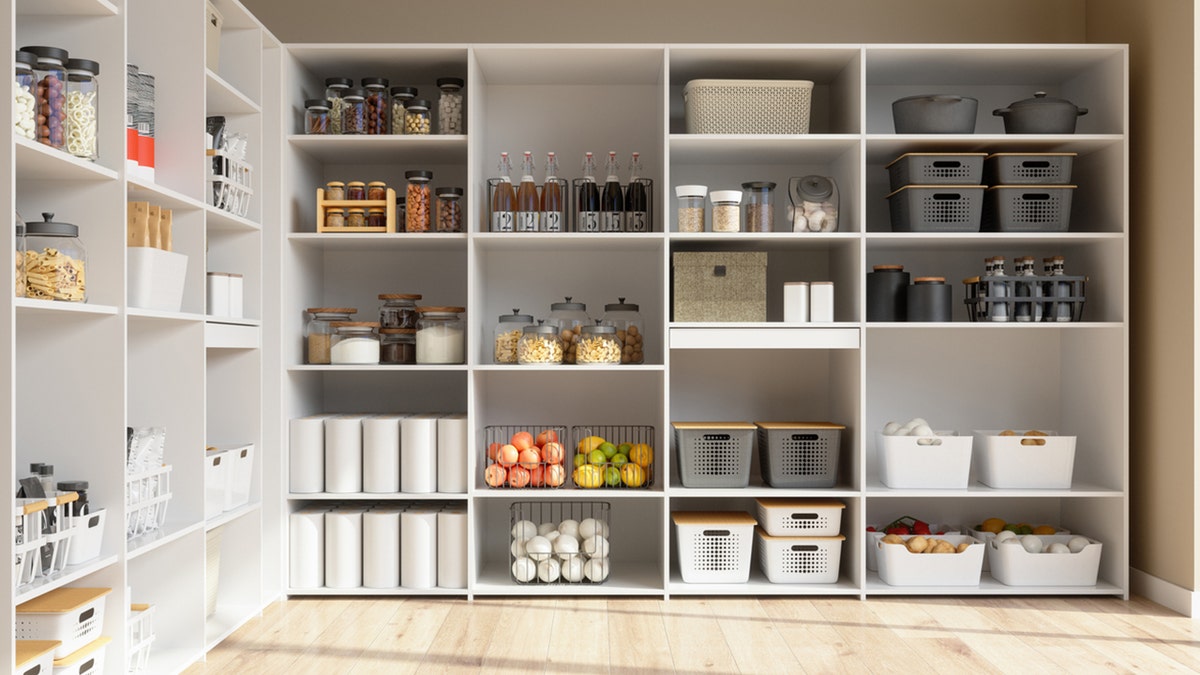 pantry with storage items