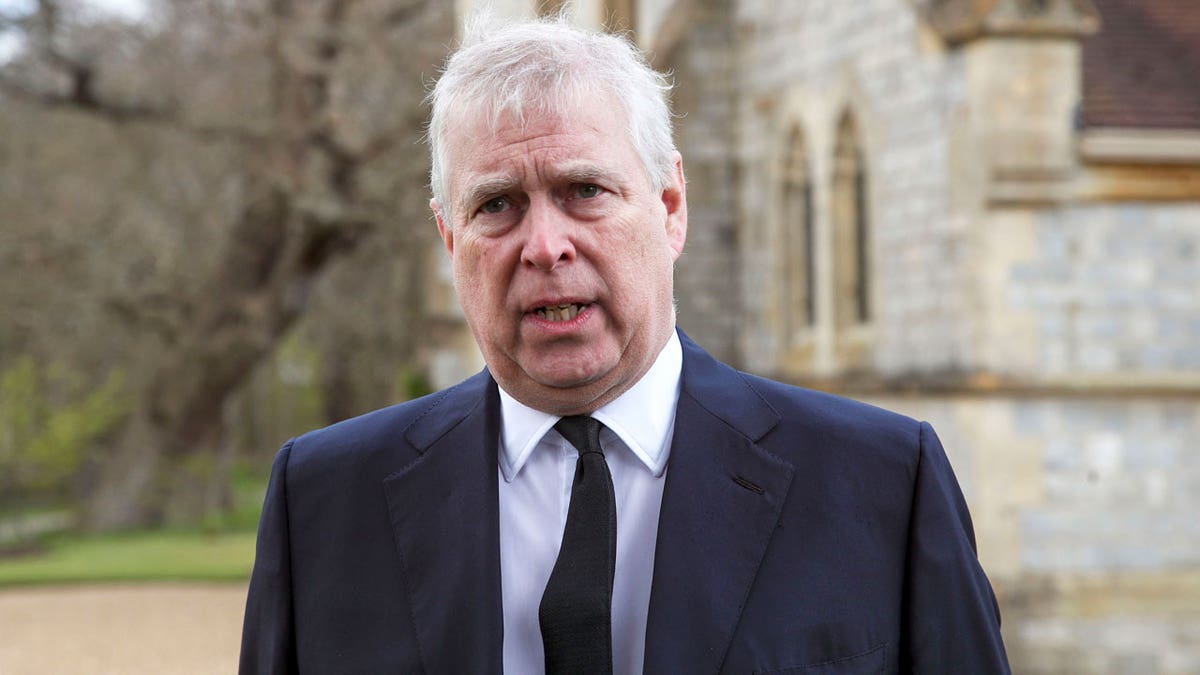 Prince Andrew looking downcast